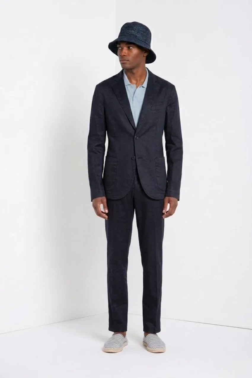 Mason's Da Vinci blazer uomo blu notte lino cotone