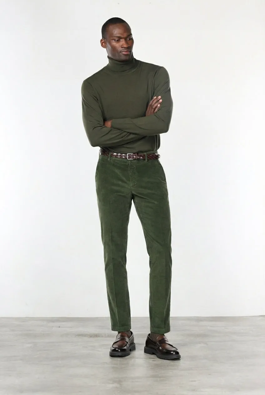 Mason's Milano pantalone chino verde bosco velluto 500 righe