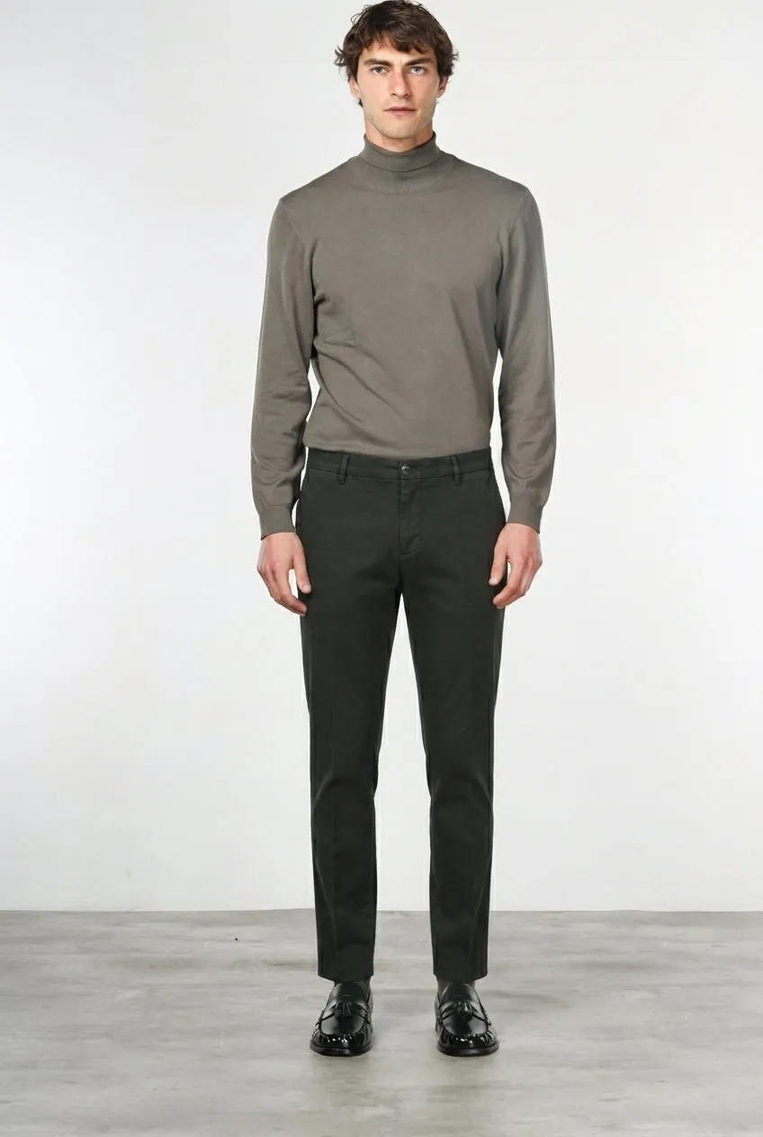 Mason's Milano chino uomo gabardina verde scuro extra slim
