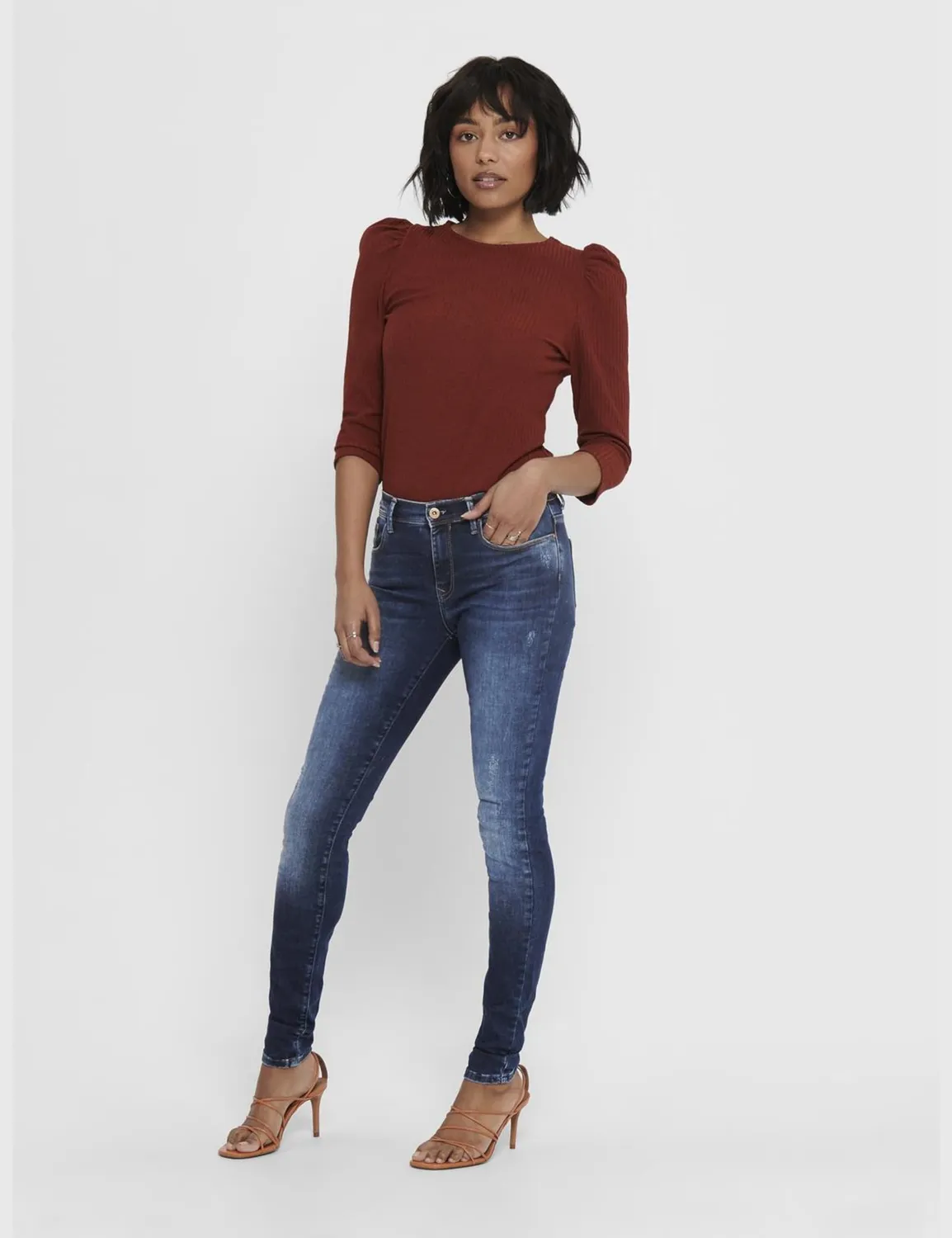 ONLY Onlshape jeans skinny donna 25W 30L elasticizzati