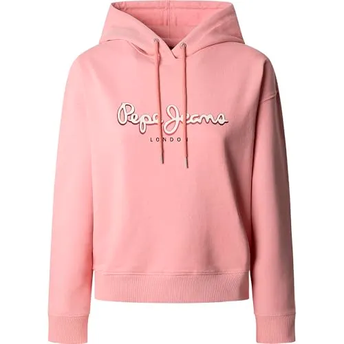 Pepe Jeans Maddy Hoodie Felpa Donna Rosa Lavato