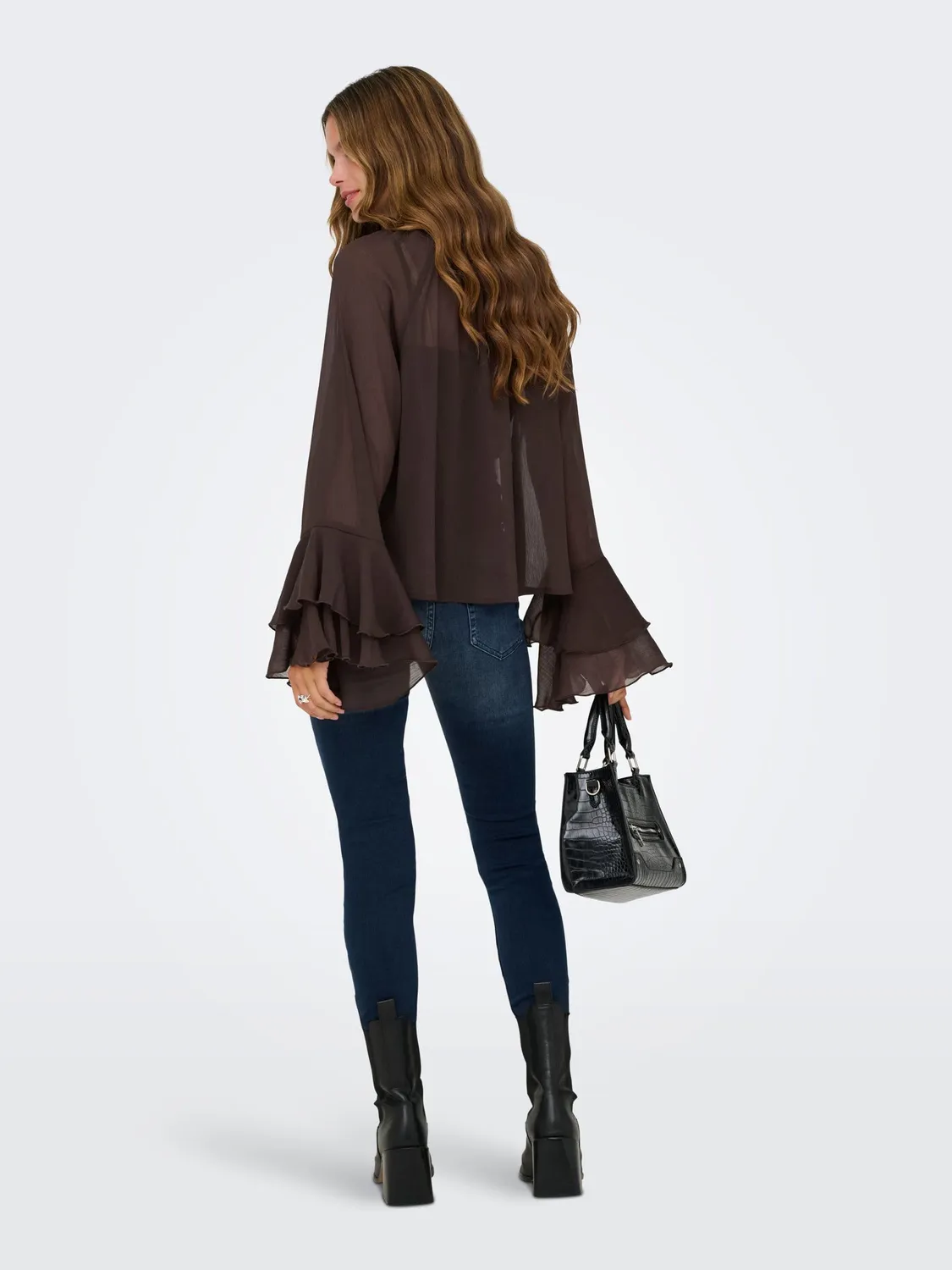 ONLY ONLPENINNA Camicetta Donna Maniche Lunghe con Fiocco