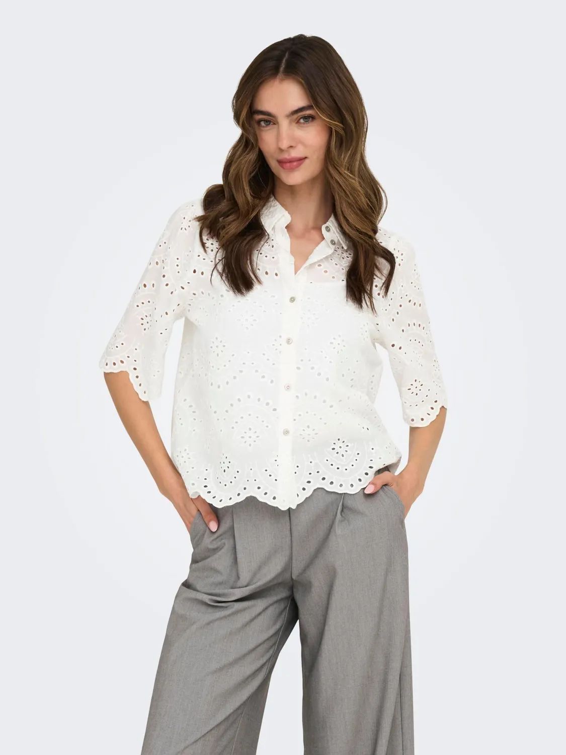 ONLY Onlvalais camicia donna M nera manica lunga