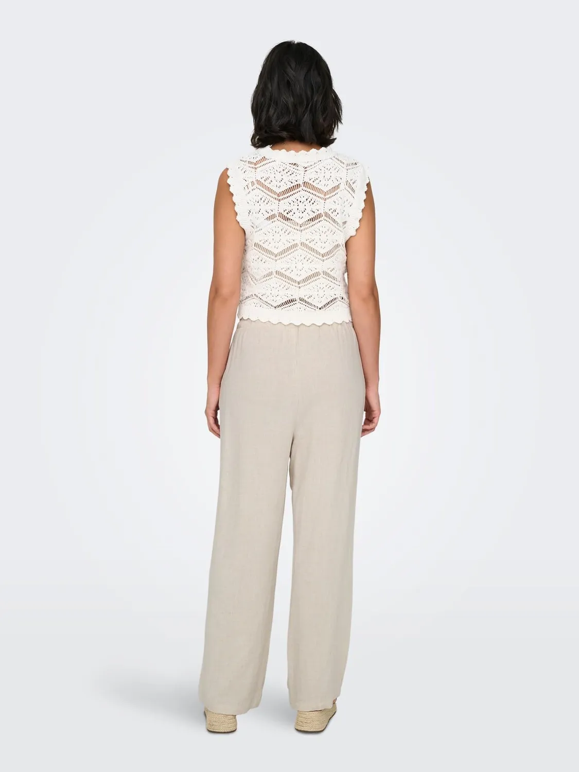 ONLY Pantaloni Donna Elastico Vita con Coulisse Neri