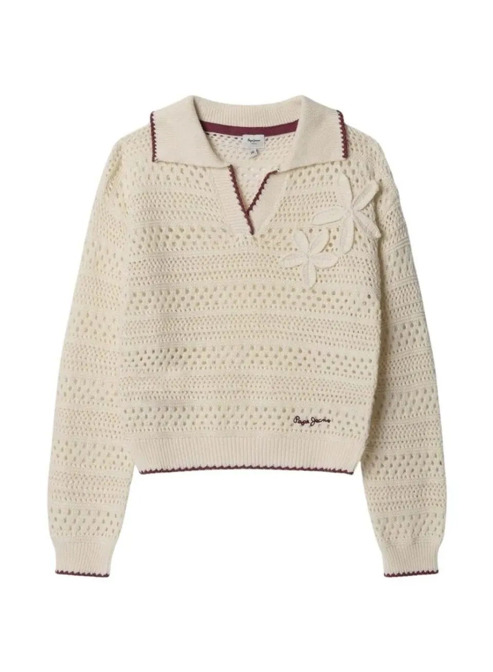 Pepe Jeans Faith Maglione bambina 10 anni polo fiori maglia
