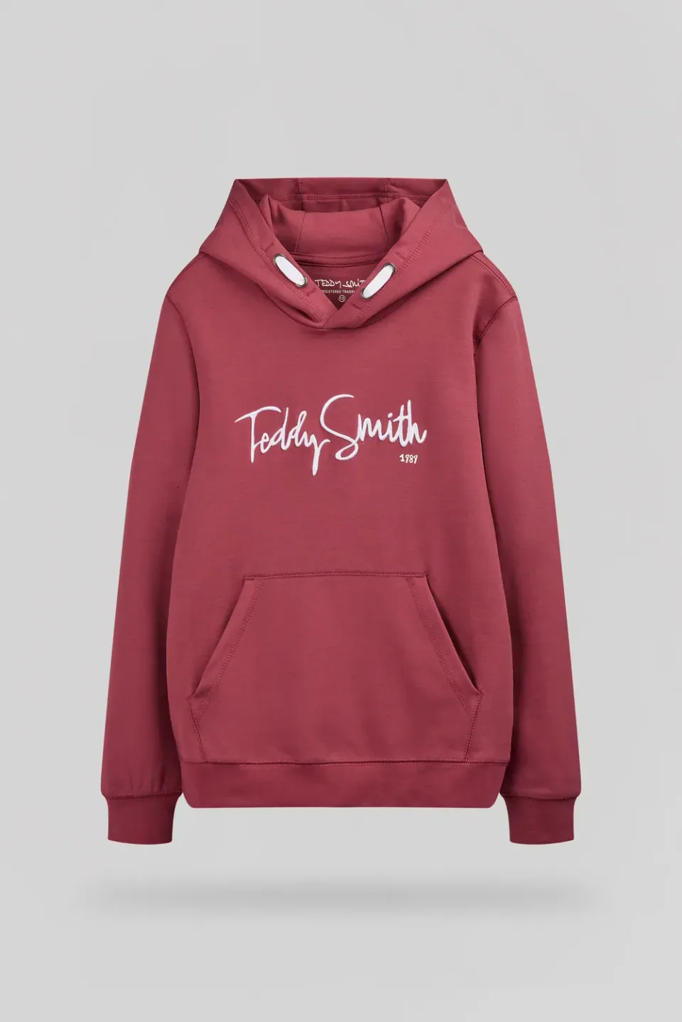 Teddy Smith S-Evry Hoody JR Felpa Ragazzo Lampone Scuro