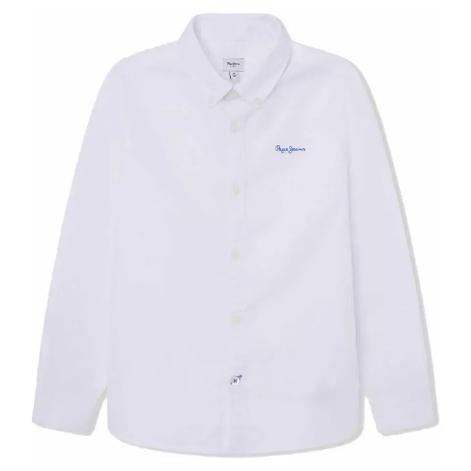Pepe Jeans Nace Camicia Bambino Bianca Cotone