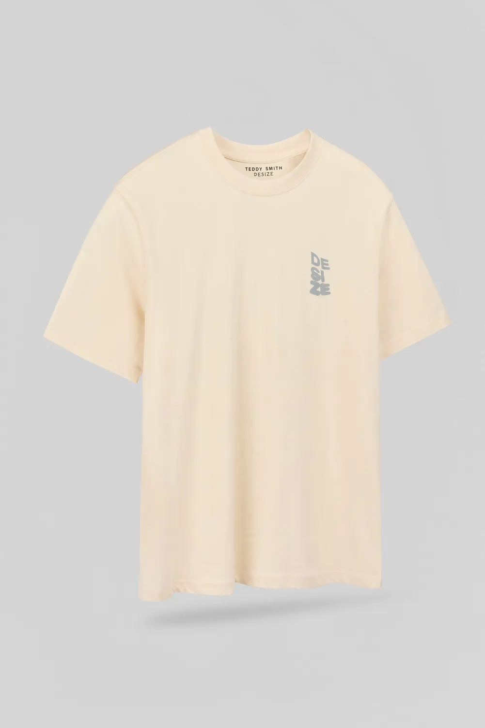 Teddy Smith T-Wall MC t-shirt uomo cream vestibilità ampia