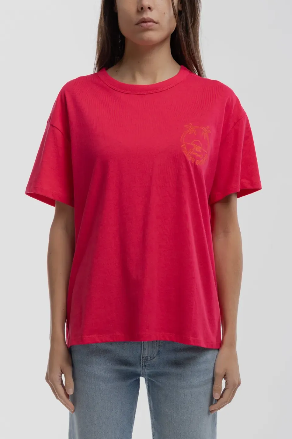 Teddy Smith T-Surf MC t-shirt fuxia oversize