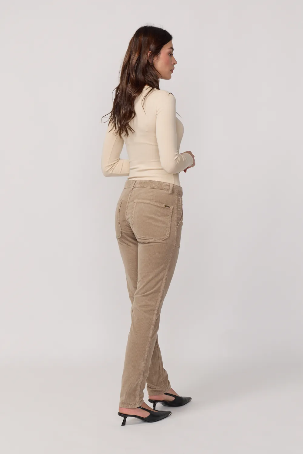 Acquaverde Pierce pantaloni Argile in velluto