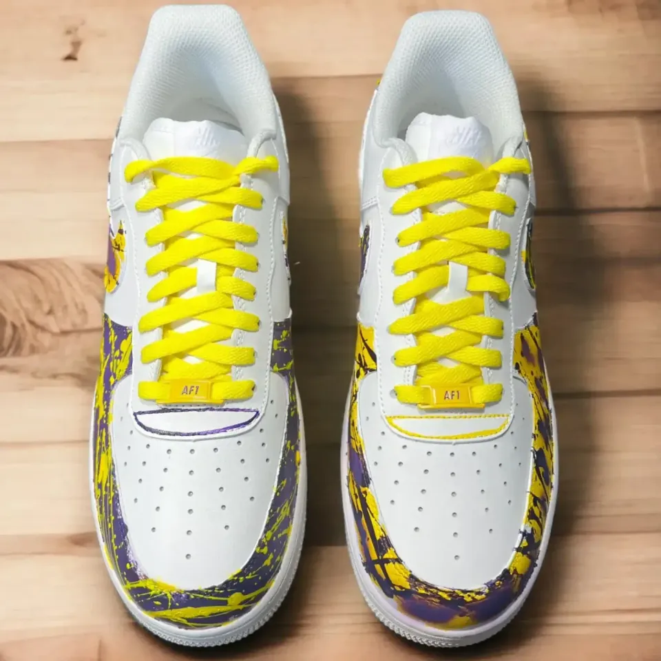Nike Air Force 1 Los Angeles Lakers sneakers dipinte a mano
