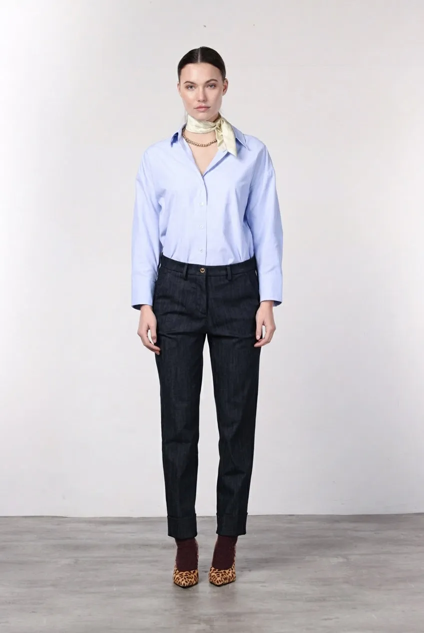 Mason's New York Carrot chino donna denim blu navy