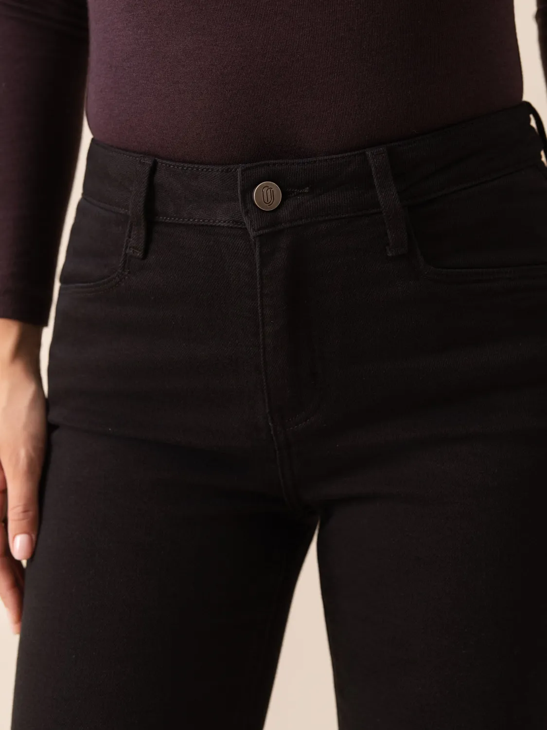 Oraije Milena jeans slim nero vita semi-alta