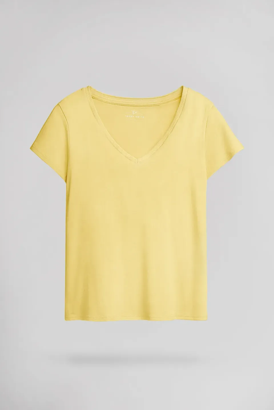 Teddy Smith T-Mia MC t-shirt giallo limone scollo V donna