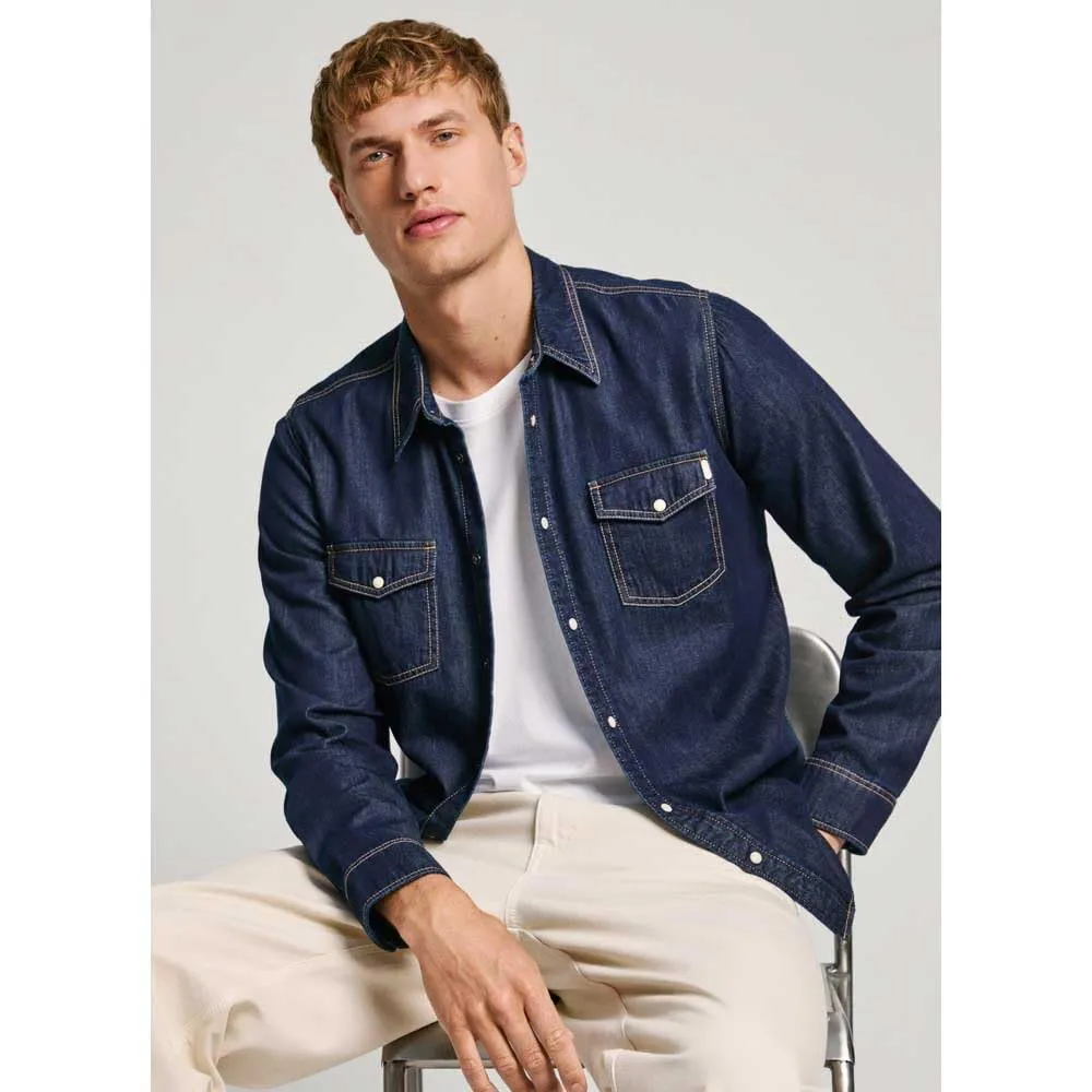 Pepe Jeans Regular Shirt Camicia Uomo Denim Blu