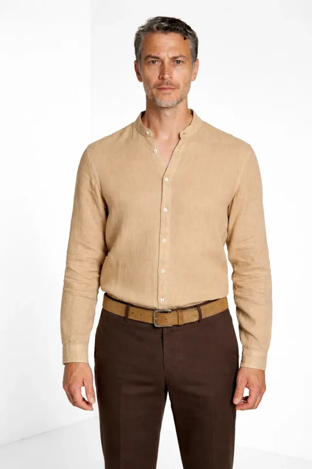 Mason’s Porto camicia uomo lino sabbia
