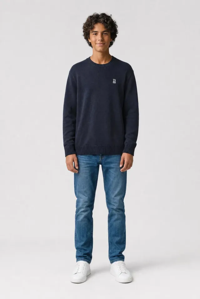 Teddy Smith P-Jimmy JR maglione blu navy bambino cotone