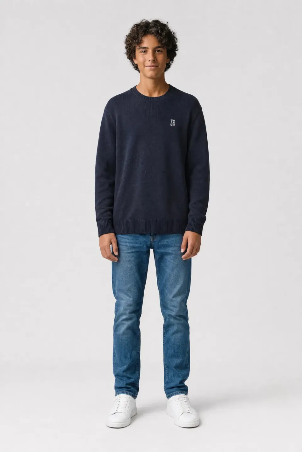 Teddy Smith P-Jimmy JR maglione blu navy bambino cotone