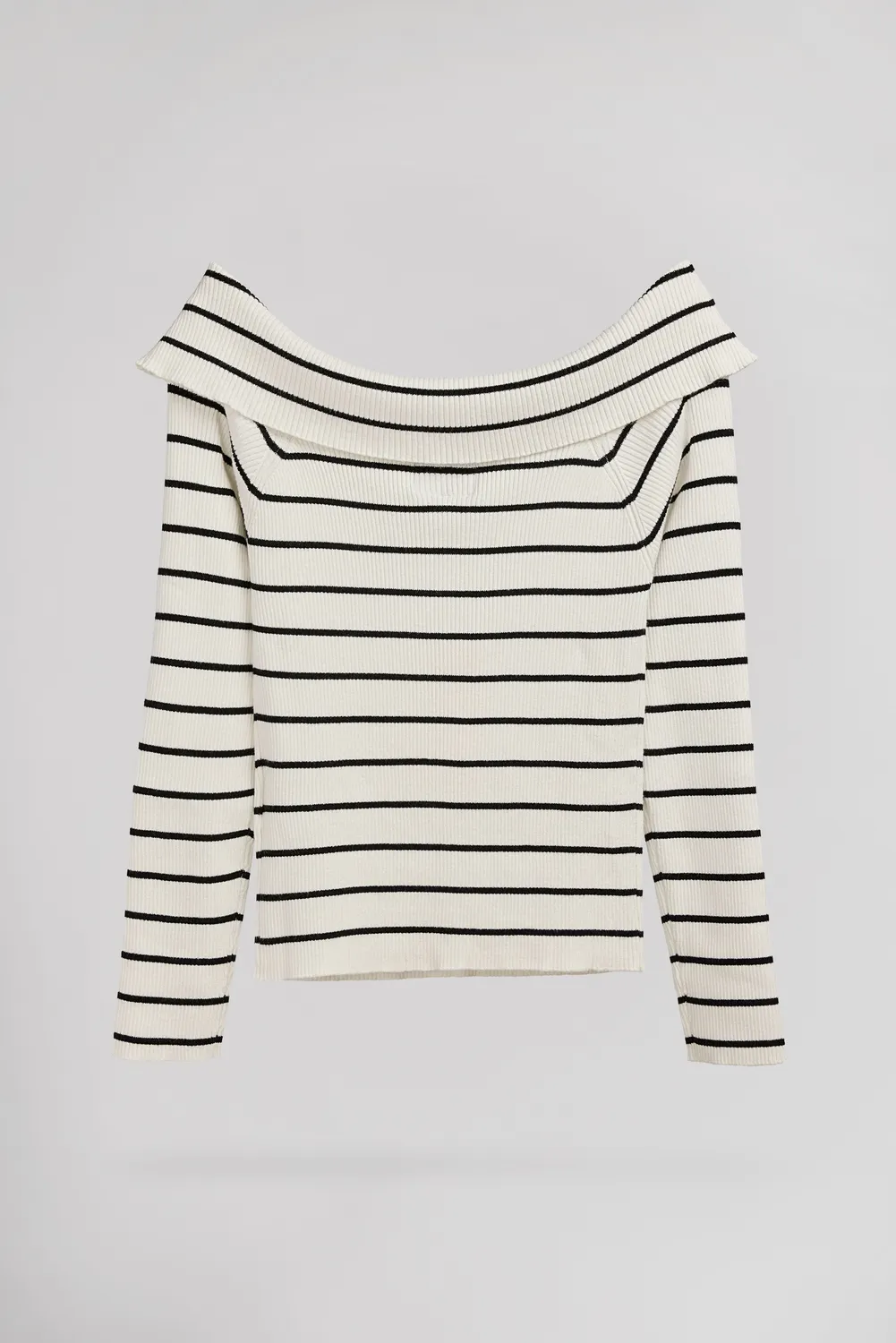 Teddy Smith P-Rysia Maglia Donna Rigata Scollo Bardot