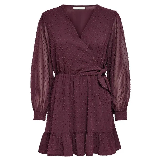 Only Onltiva Wrap abito corto donna nero incrocio