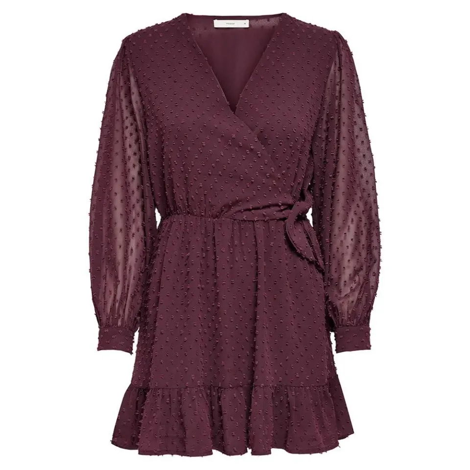 Only Onltiva Wrap abito corto donna nero incrocio