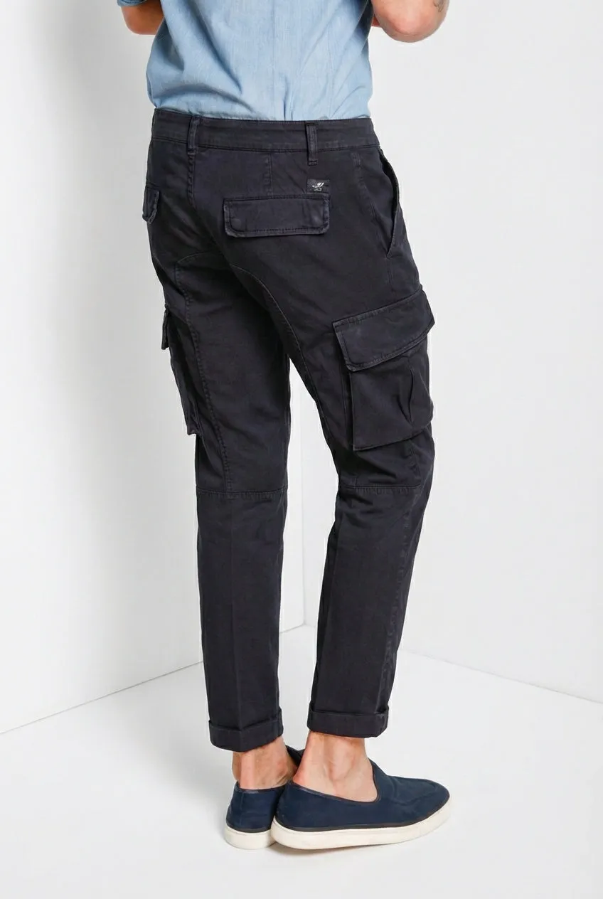 Mason's Chile pantalone cargo blu notte raso stretch