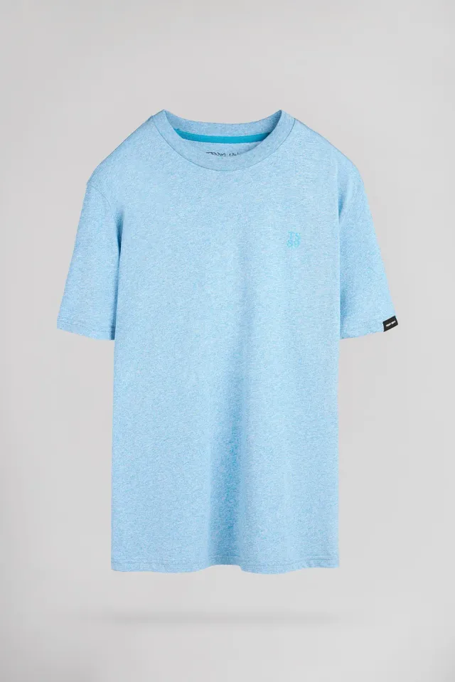 Teddy Smith T-Narvik MC T-Shirt Uomo Blu Maniche Corte Cotone