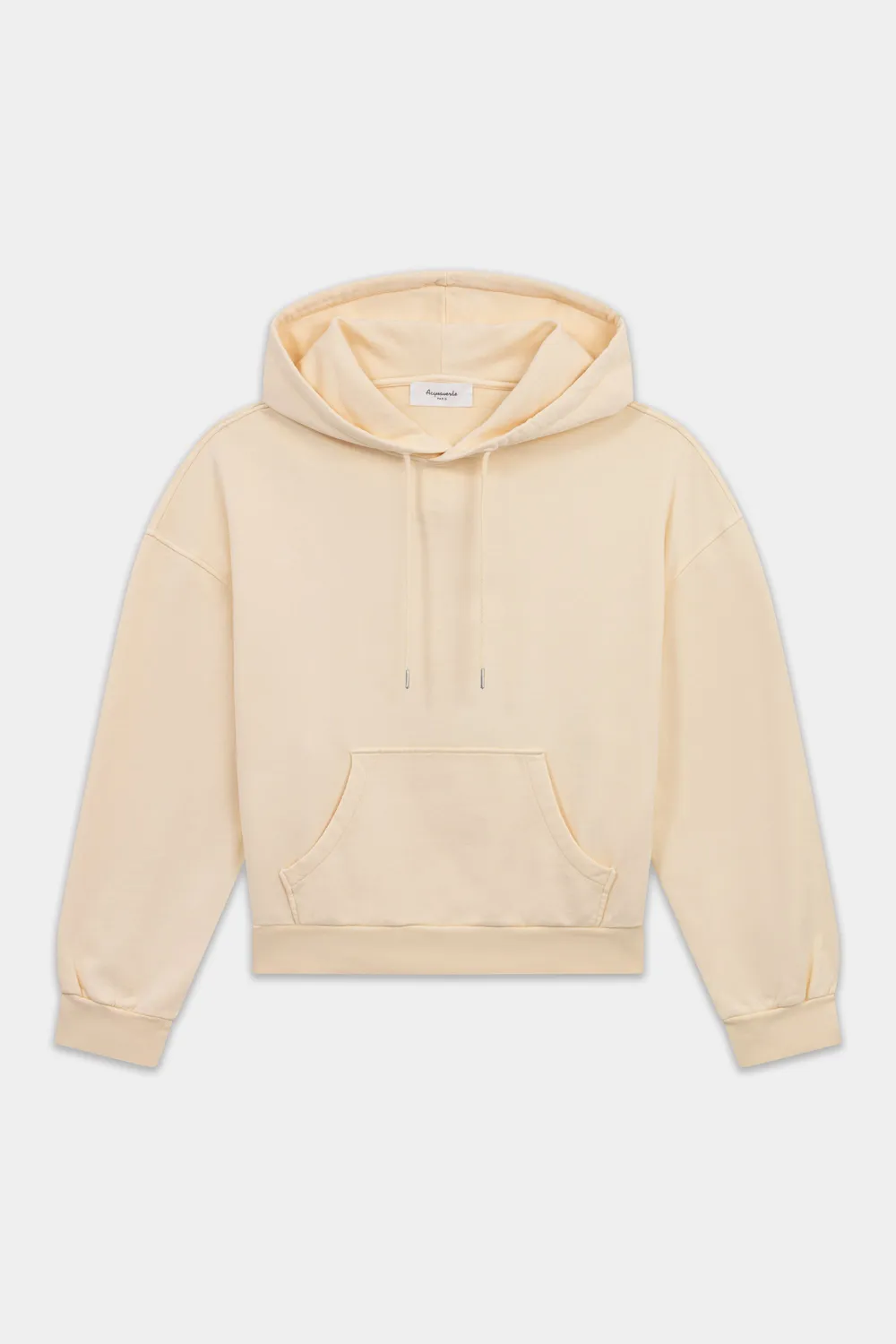 acquaverde Boxy felpa con cappuccio Pale Yellow cotone
