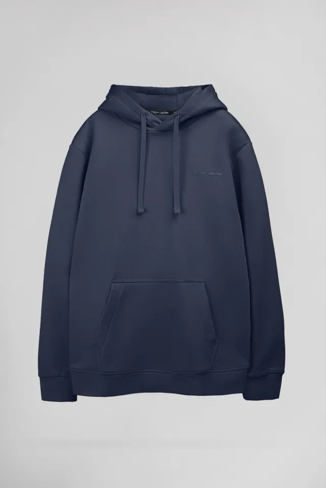 Teddy Smith S-Nark Hoody felpa uomo blu navy cappuccio