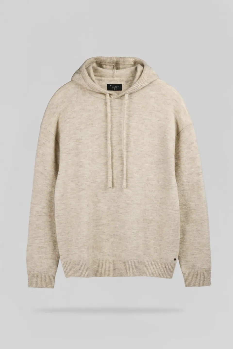 Teddy Smith P-Carson Beige Lin felpa cappuccio uomo lana
