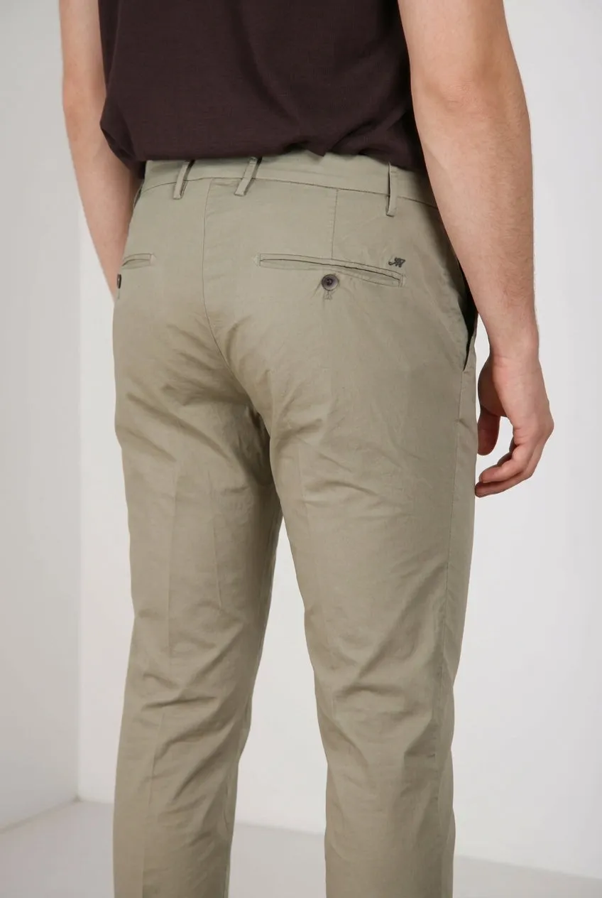 Mason's Milano pantalone chino uomo salvia gabardina stretch