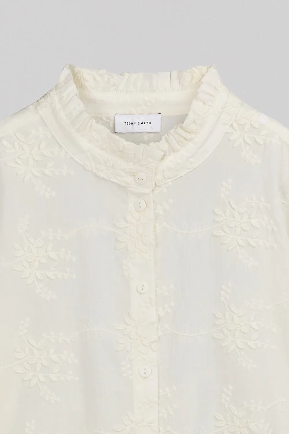 Teddy Smith C-Capucine camicia bianca ricamata donna