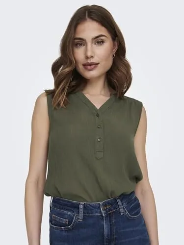 Only Onljette Life top donna smanicato