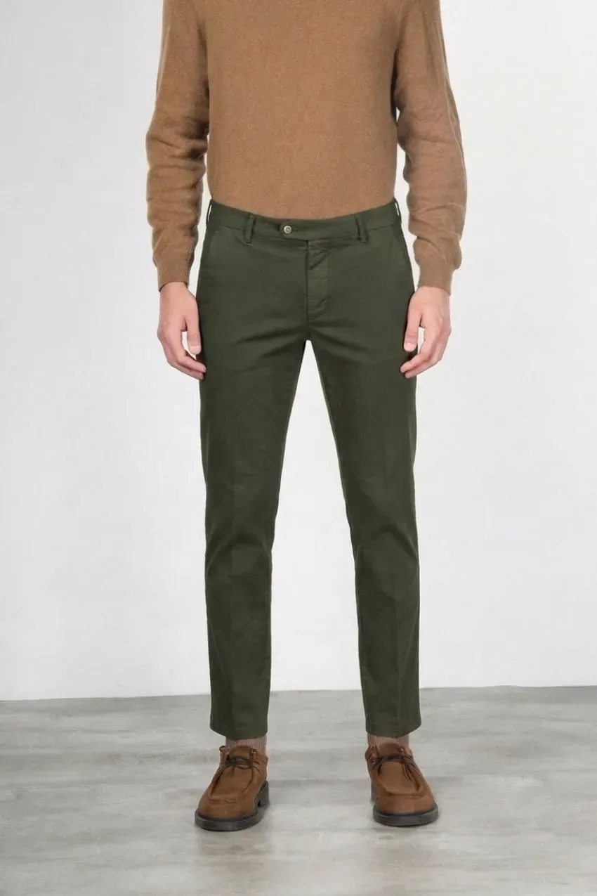 Mason's Torino Flex chino uomo raso slim verde bosco