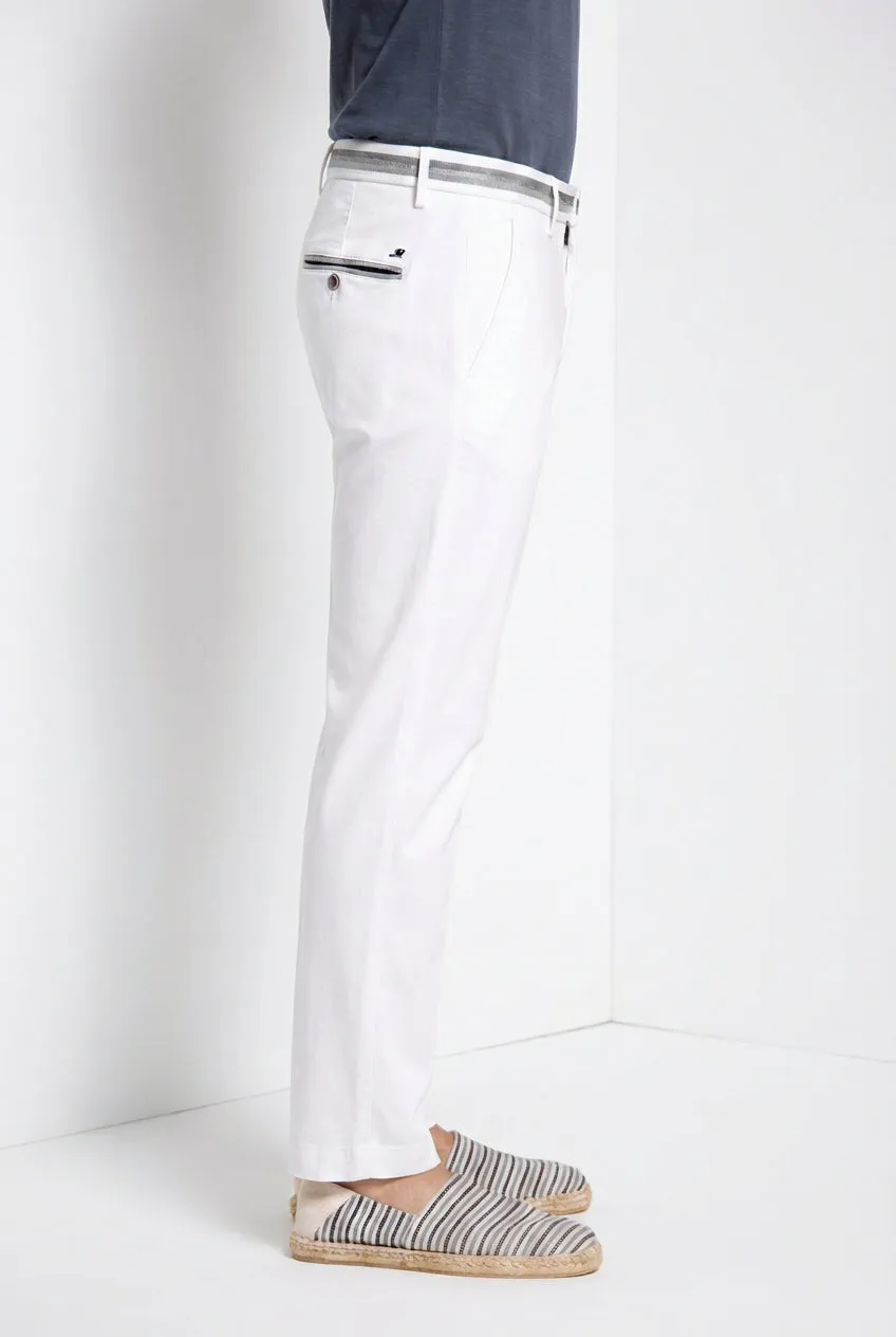 Mason's Torino Elegance chino uomo bianco cotone lyocell