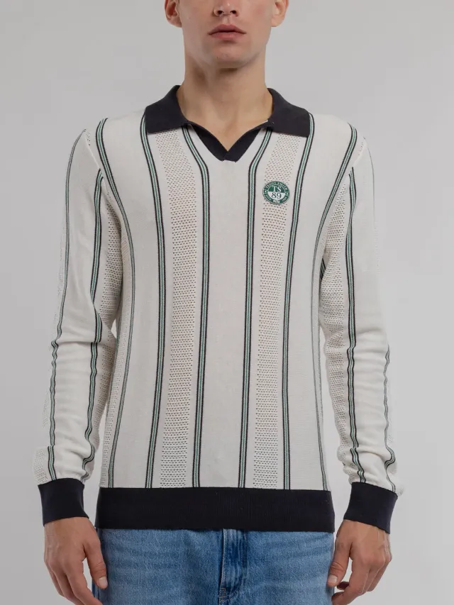 Teddy Smith P-Sully pull uomo polo white righe