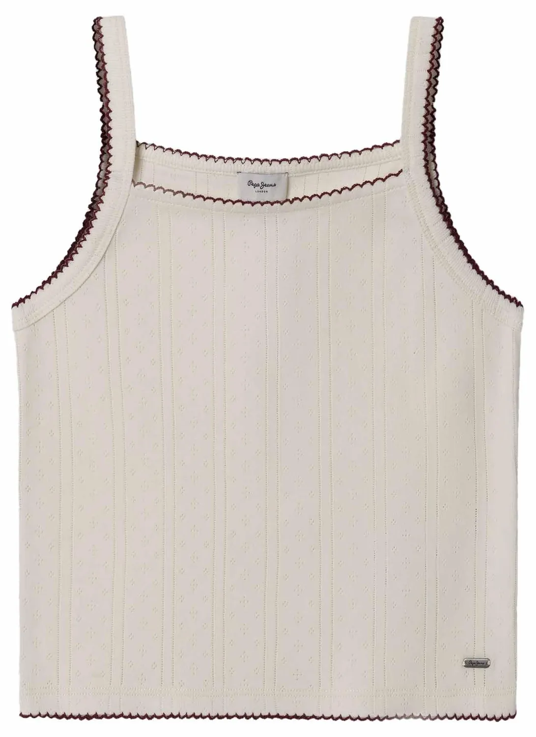 Pepe Jeans Galadriel Canotta ragazza pointelle contrasto