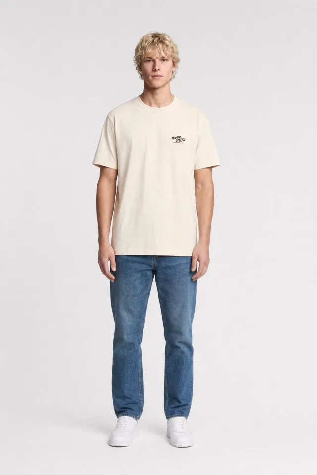 Teddy Smith T-Bigben T-Shirt Uomo Cream Stampa Grafica Cotone
