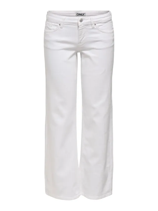 ONLY Onljudy-O vita bassa jeans wide leg bianco