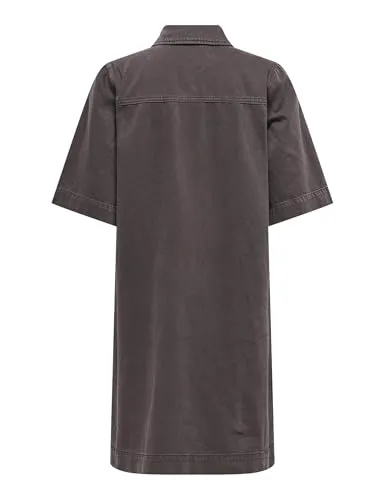 ONLY Onlbelle-Silla abito donna bottoni L maniche corte