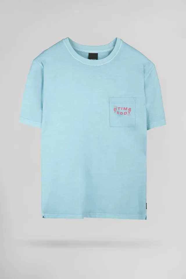 Teddy Smith T-Squad MC t-shirt larga blu lagon delavé