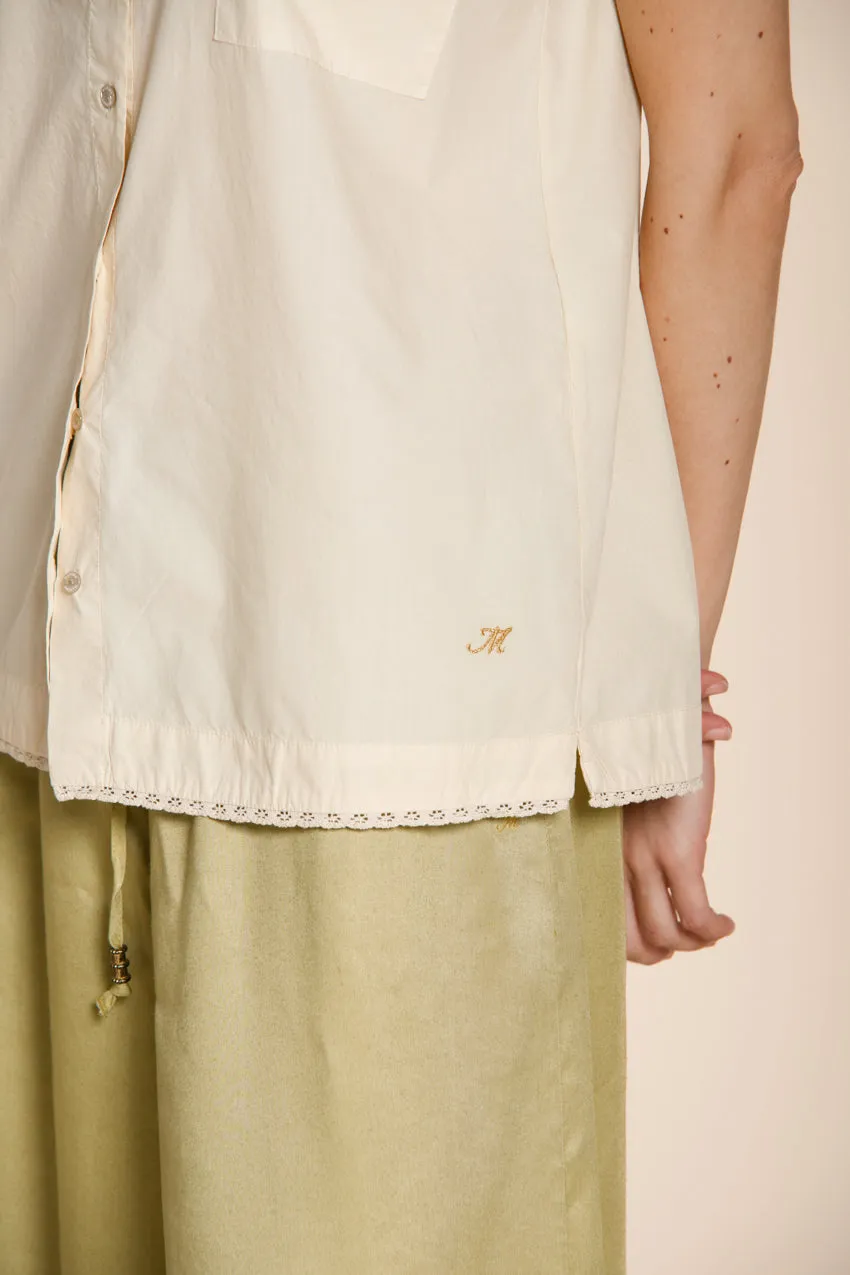 Mason's Livia camicia donna latte manica corta