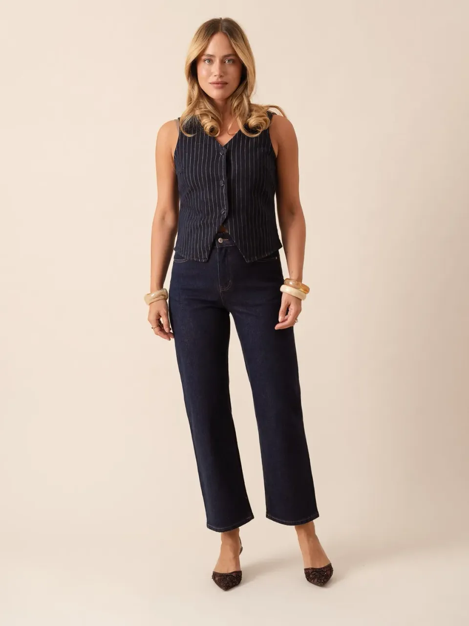 Oraije Solange jeans dritti straight brut