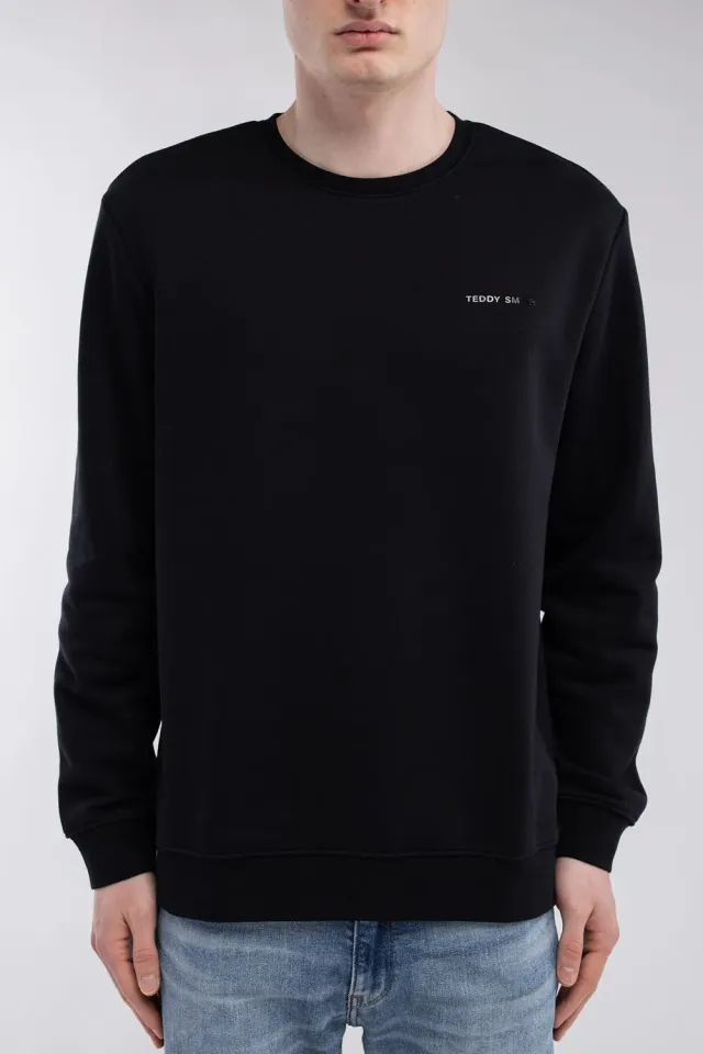 Teddy Smith S-Nark RC felpa uomo nero girocollo felpata