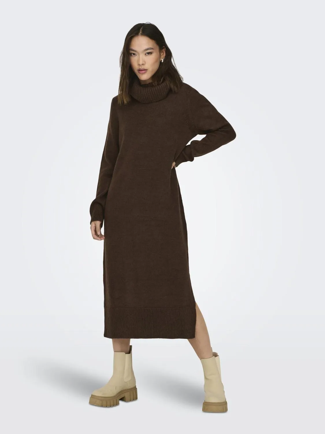 ONLY ONLBRANDIE Abito Midi Donna M Marrone