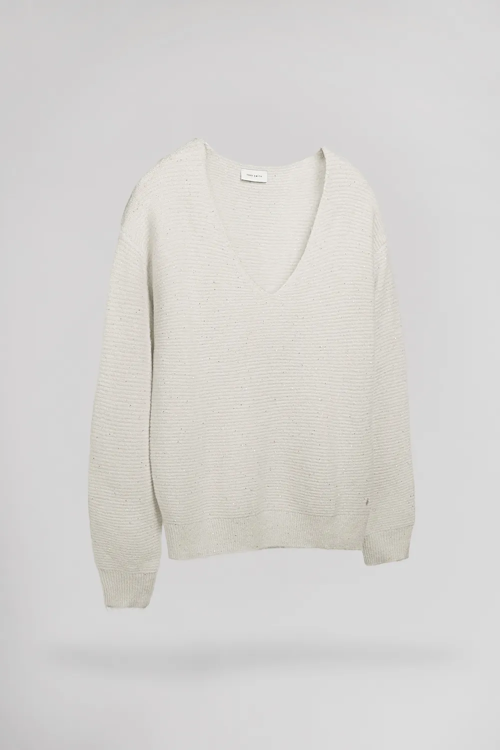 Teddy Smith P-Rachel Middle White pull scollo V donna