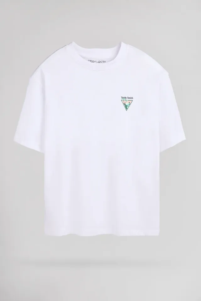 Teddy Smith T-Lab MC JR t-shirt bianco cotone ragazzo