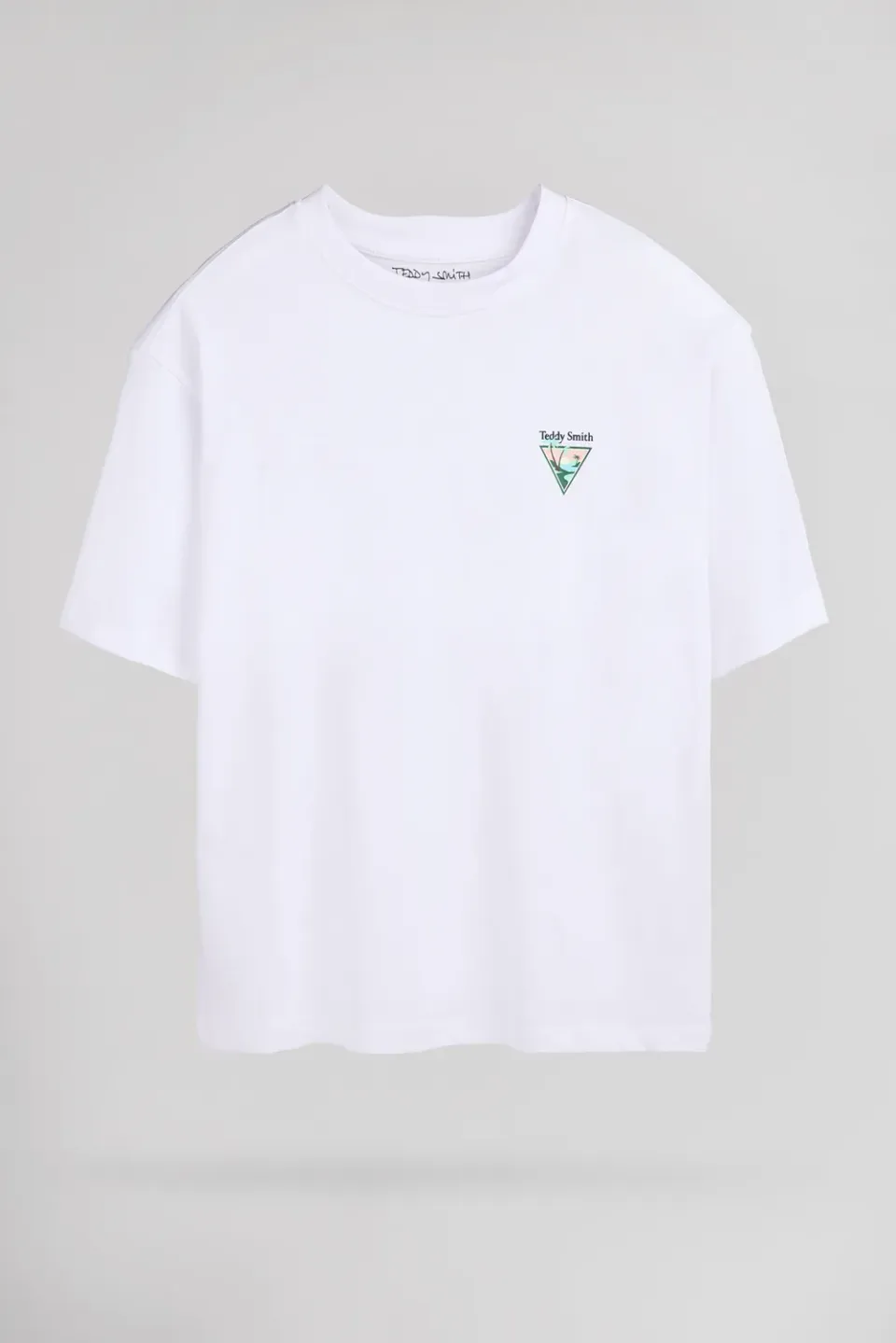 Teddy Smith T-Lab MC JR t-shirt bianco cotone ragazzo