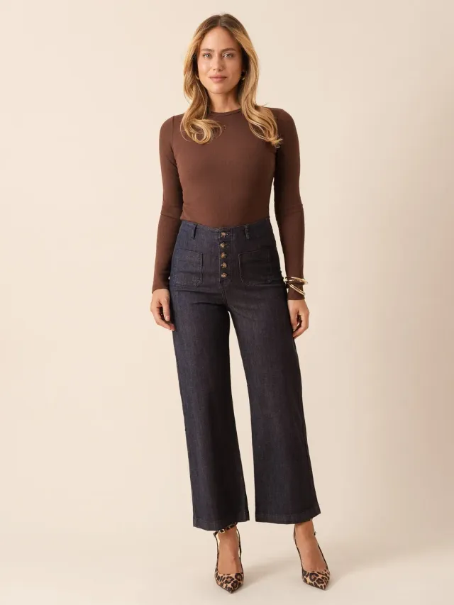 Oraije Stan jeans wide grezzi in cotone
