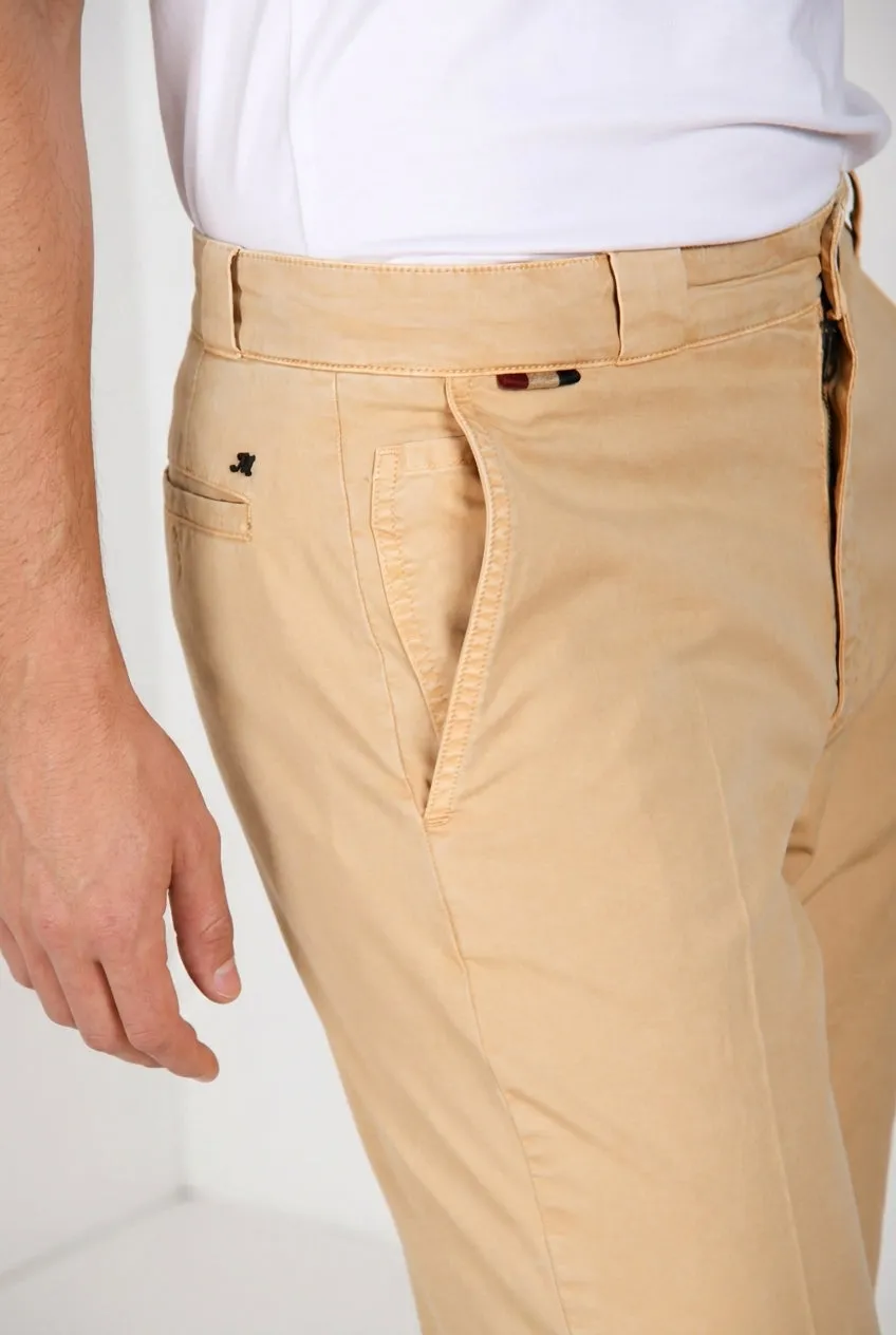 Mason's Madison M74 Chino Uomo Kaki Carrot Fit Stretch